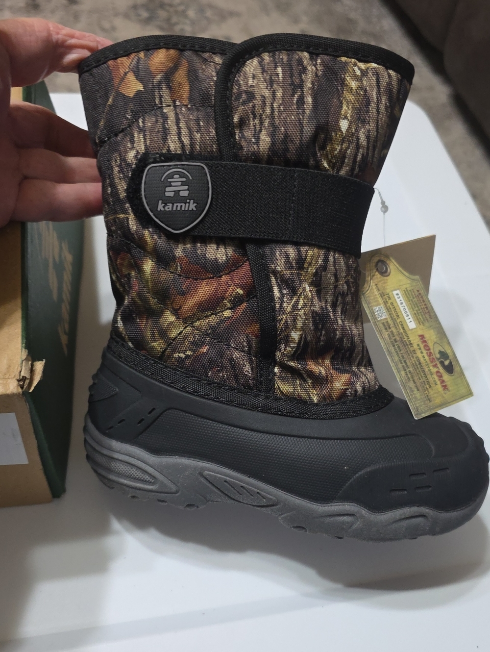 Kamik Kids' Camo Winter Boots - Black/Camo Brown